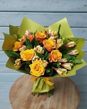 Букет цветов из:  Альстромерии и Розы в Краснозёрском