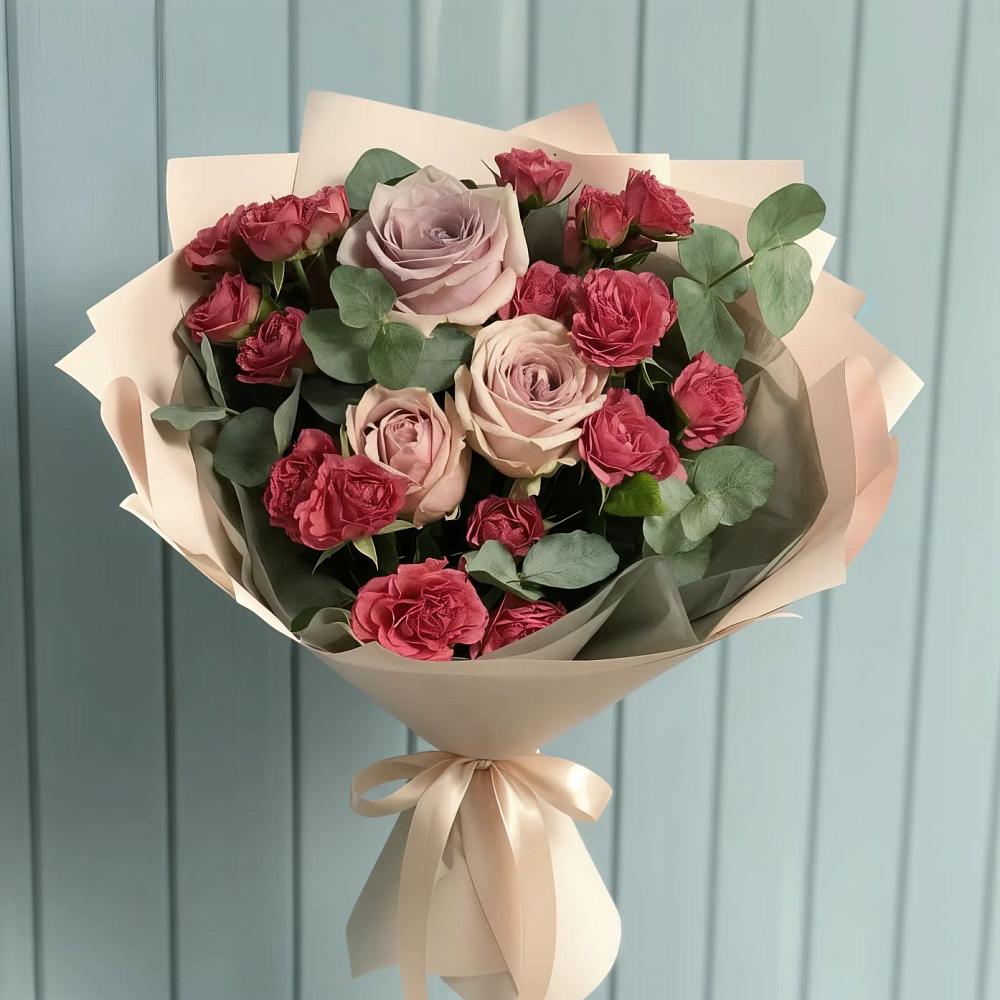 Букет цветов из: Гвоздики и Розы в Краснозёрском