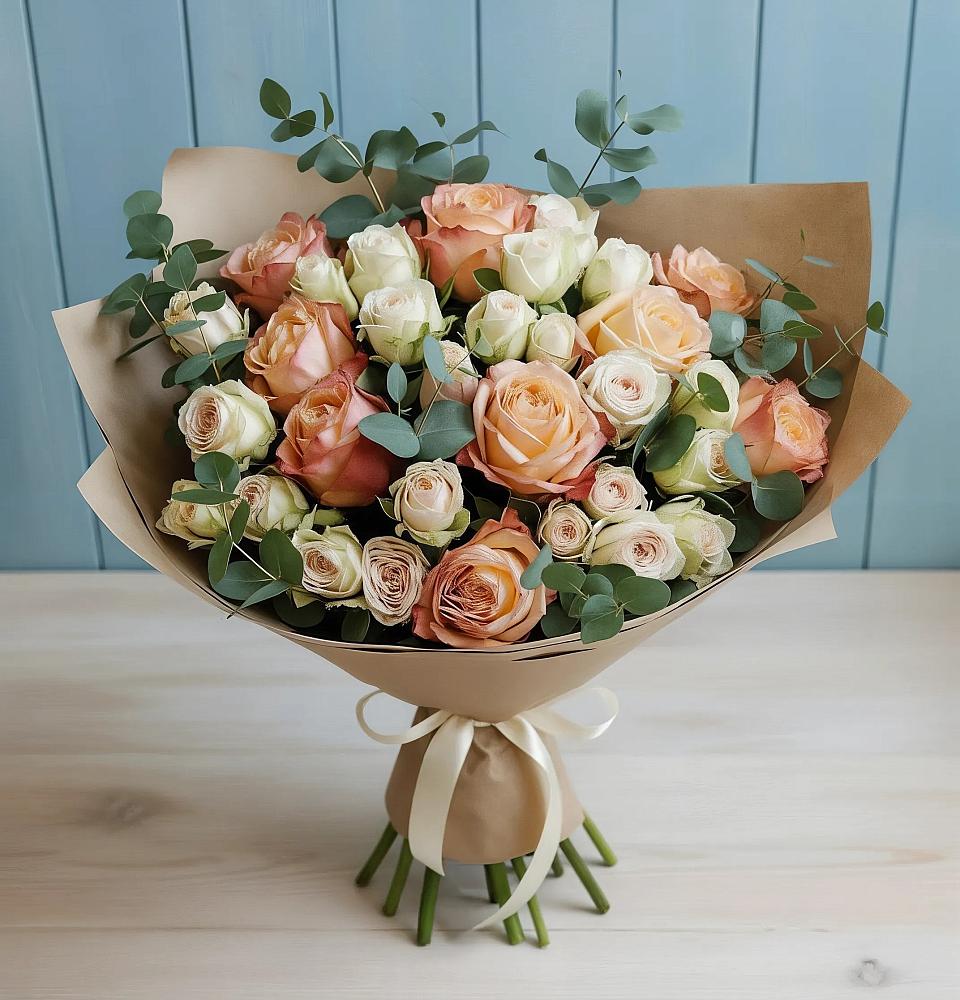 Букет цветов из: Альстромерии и Розы в Краснозёрском