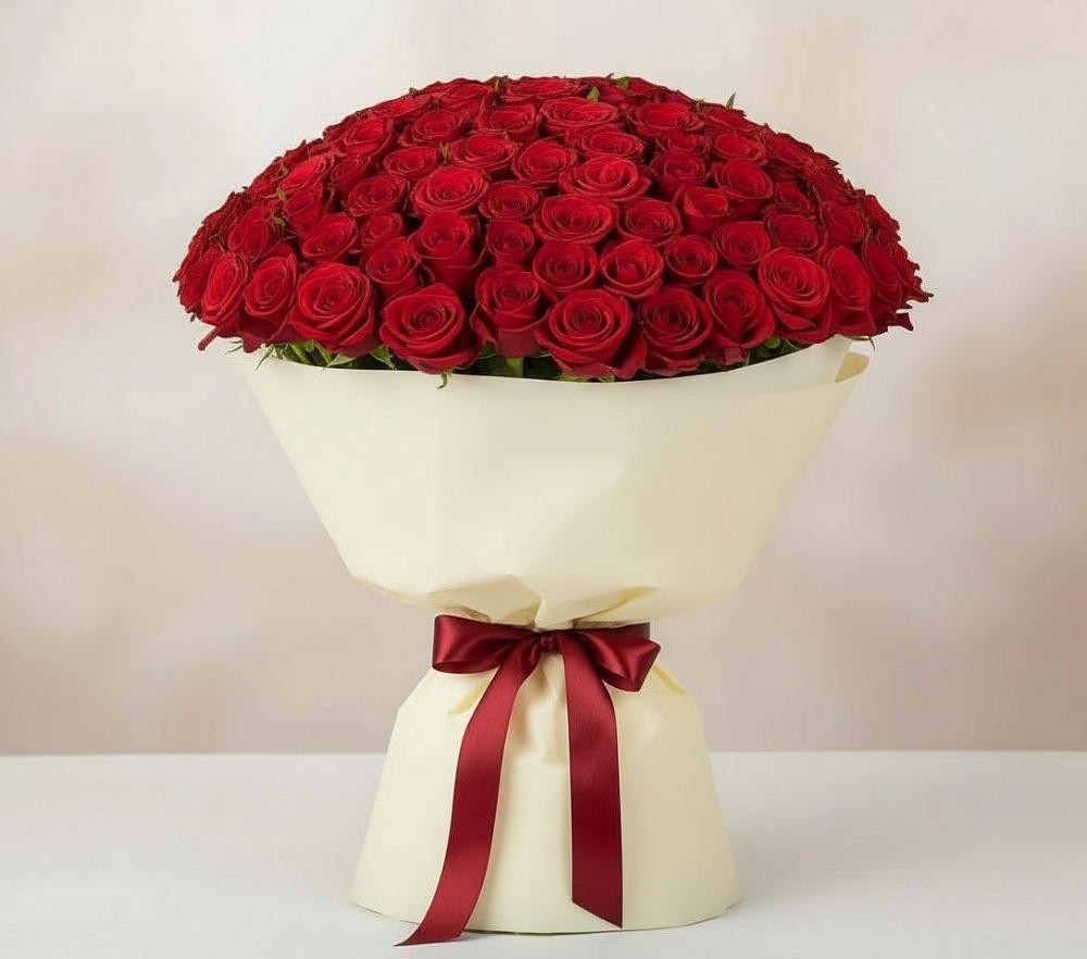 Букет 101 Красная роза Милано в Краснозёрском