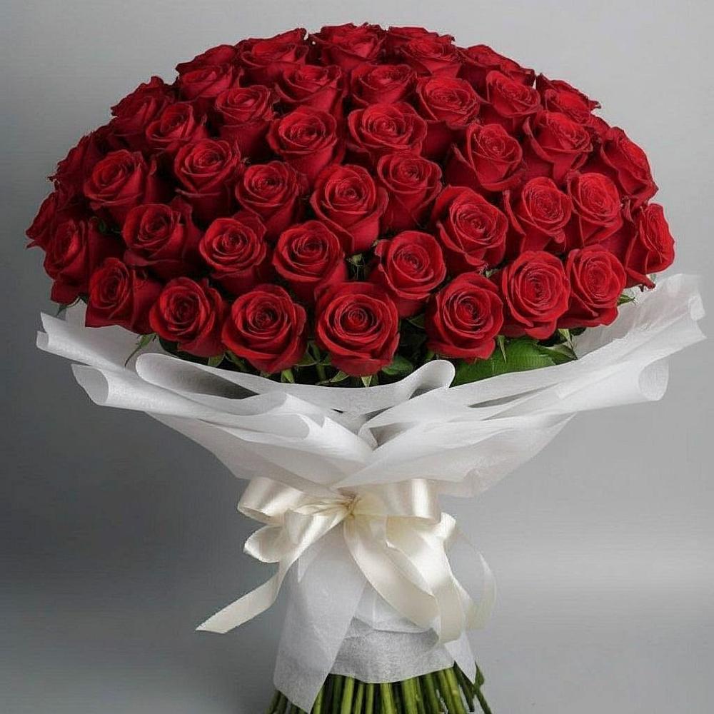 Букет 101 Красная роза Блэк Мэджик в Краснозёрском