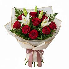 Букет цветов из:  Лилии и Розы в Краснозёрском