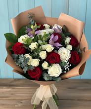 Букет цветов из:  Розы и Альстромерии в Краснозёрском