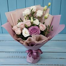 Букет цветов из:  Розы и Лизиантусы #REPLACE_PRED# Краснозёрском