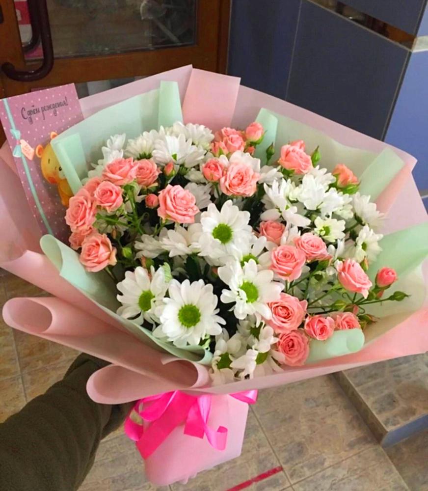 Букет цветов из: Розы и Хризантемы в Краснозёрском