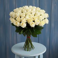 Букет 51 Белая роза Эдлесс Лав в Краснозёрском