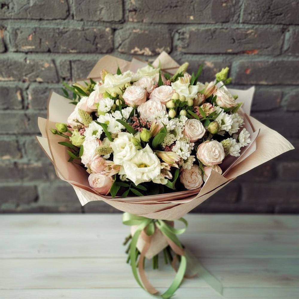 Букет цветов из: Альстромерии, Розы и Хризантемы в Краснозёрском