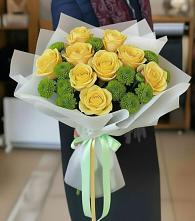 Букет цветов из:  Хризантемы и Розы в Краснозёрском