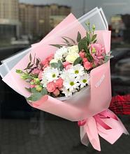 Букет цветов из:  Розы, Лизиантусы и Хризантемы в Краснозёрском