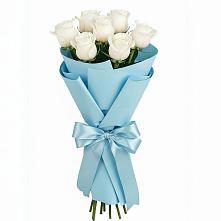 Букет 7 белых роз Проуд в Краснозёрском