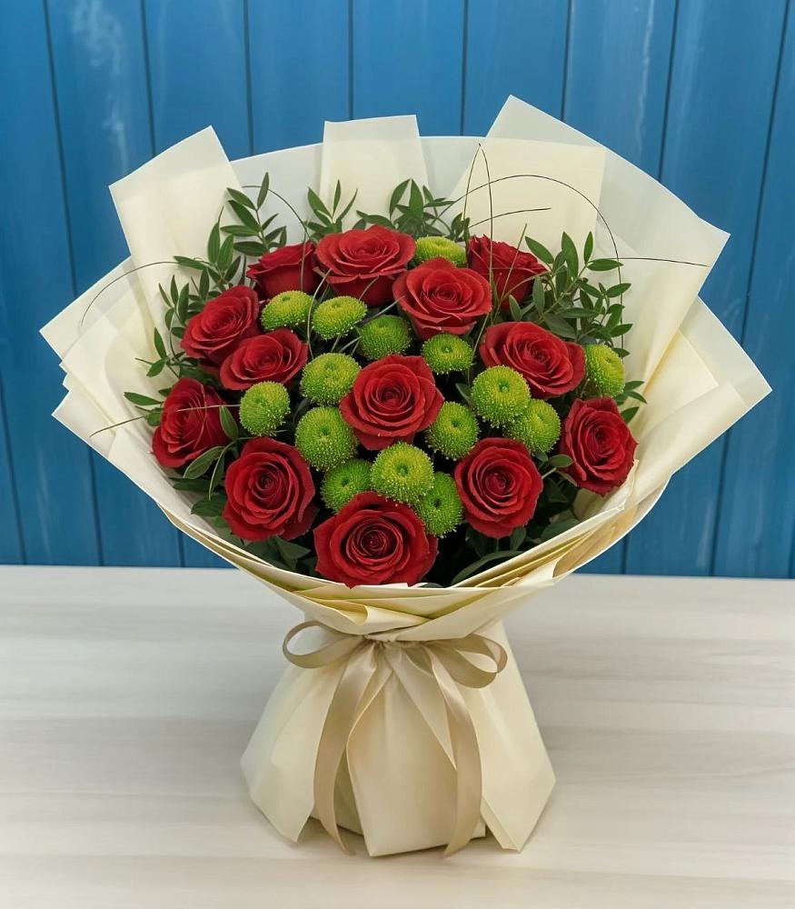 Букет цветов из: Розы и Хризантемы в Краснозёрском